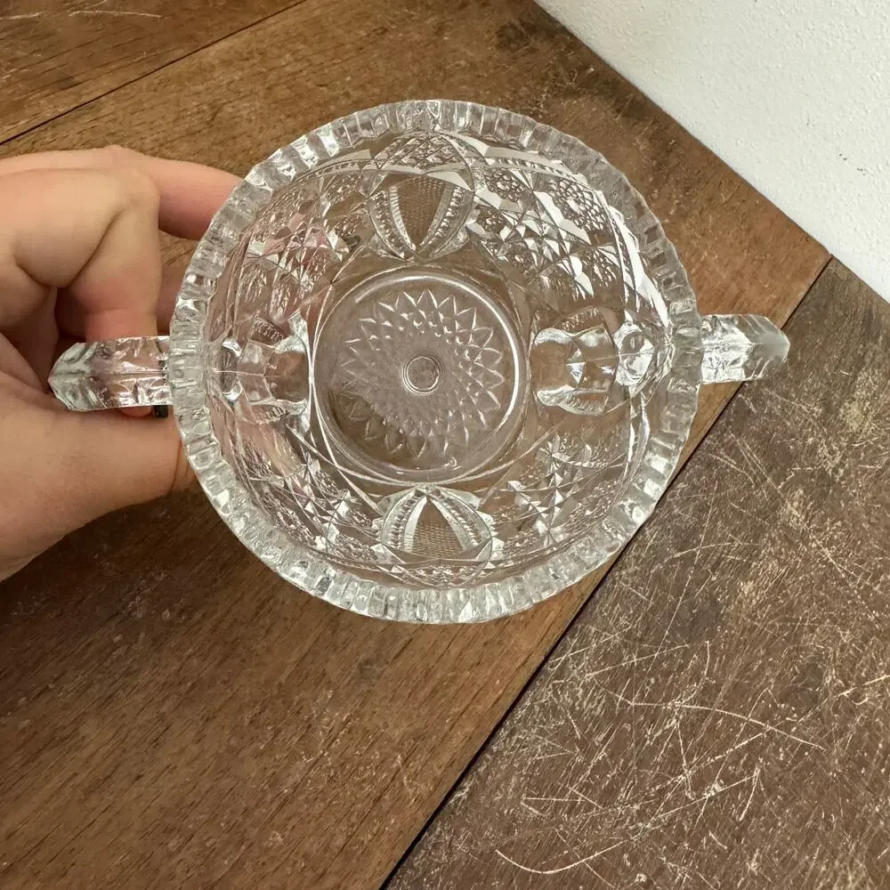 McKee Glass Company‎ Vintage Prescut Pressed Glass Open Sugar Bowl